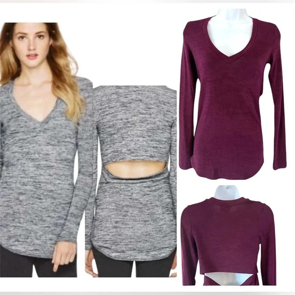 Wilfred Free (Aritzia)/ Knit sweater/ Peek-a-boo back/ V-neck/ Size US S - Picture 1 of 8